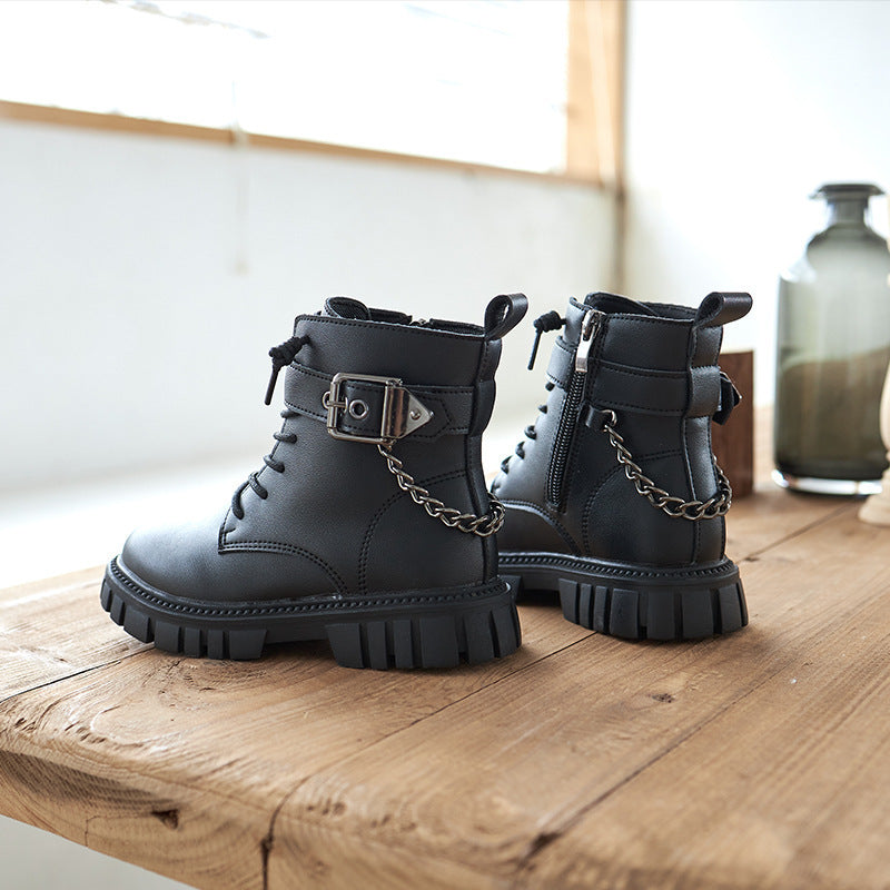 Botas para niños Botas Martin de suela blanda para niñas Otoño e invierno