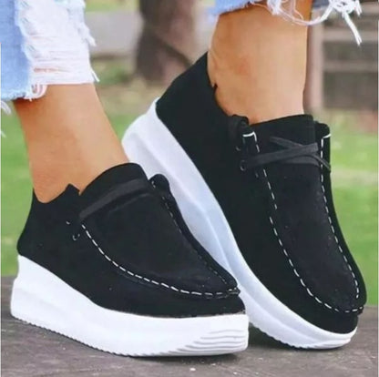 Zapatos casuales con plataforma y tacón de plataforma y cordones