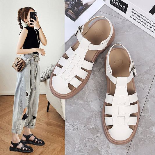 Ladies Fashion Personality Hollow Out One-Line Buckle Sandals