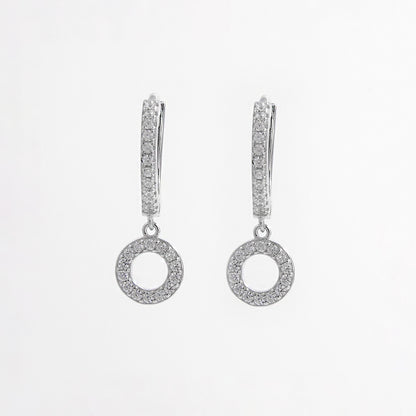 Boucles d'oreilles créoles en argent sterling 925 incrustées de zircons