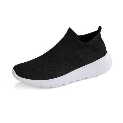 Zapatillas de deporte de punto con cordones para hombre y mujer, de talla grande, informales, sin cordones