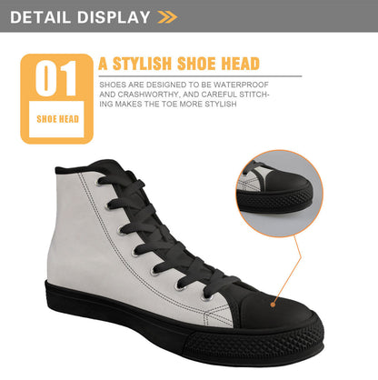 High Top Black Soled Women's Casual Canvas Shoes