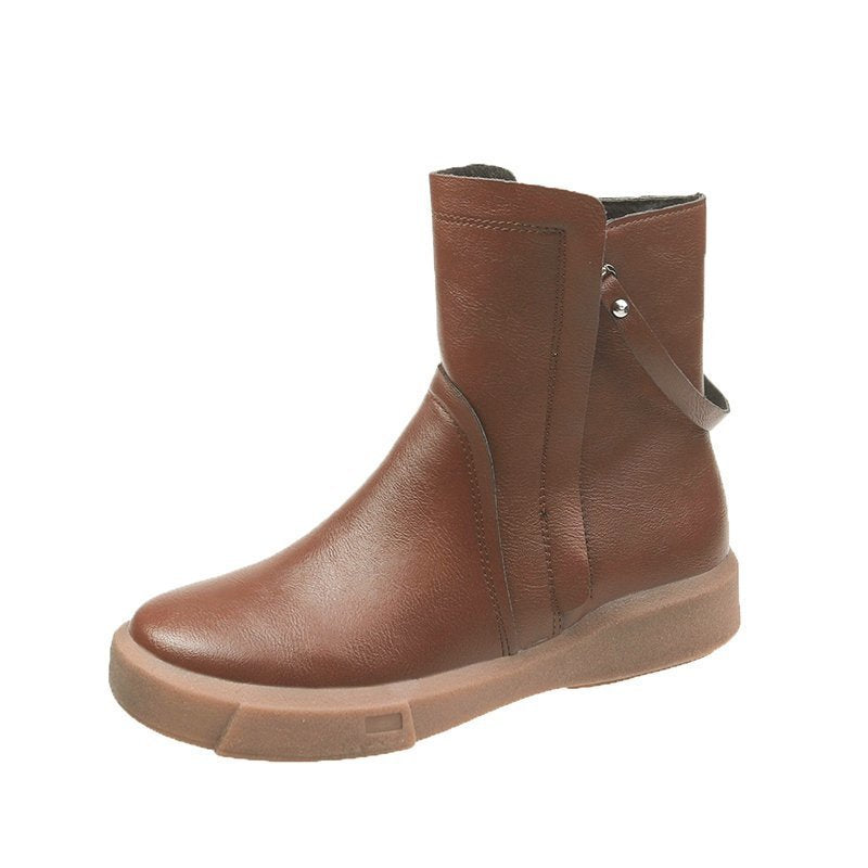 Botas cortas de mujer con doble cremallera y color liso que combinan con todo