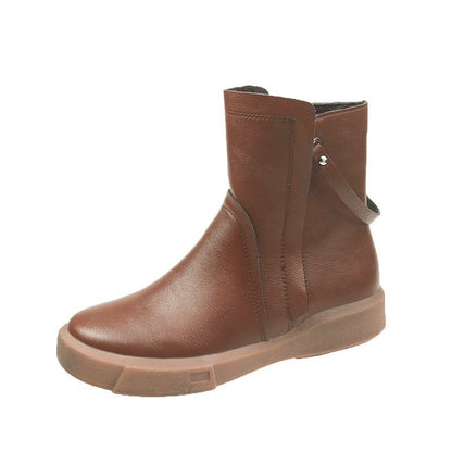 Botas cortas de mujer con doble cremallera y color liso que combinan con todo