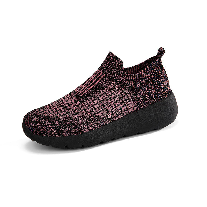 Plus Size Men's And Women's Fly-knit Sneakers Slip-on Casual Shoes