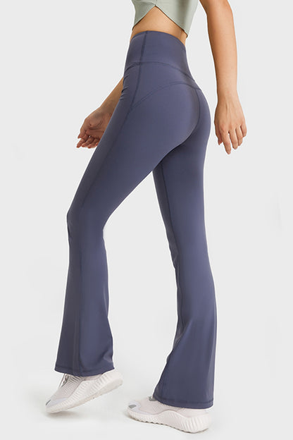 Pantalones de yoga acampanados con cintura elástica