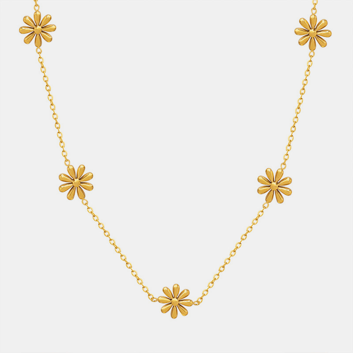 Collier en forme de marguerite en acier titane