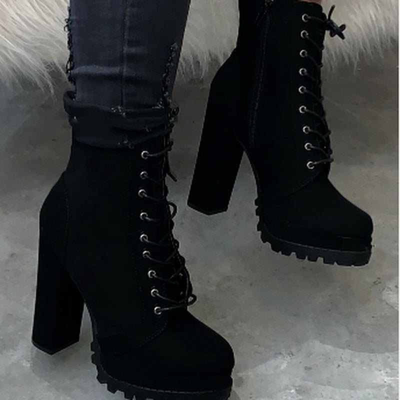 Super High Heel Large Frosted Low Boots