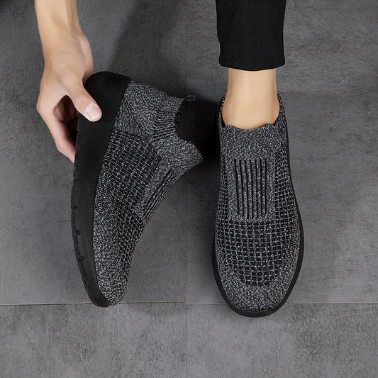 Plus Size Men's And Women's Fly-knit Sneakers Slip-on Casual Shoes