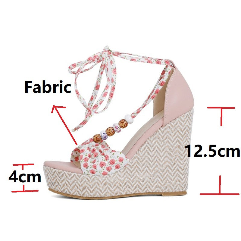 Zapatos de plataforma impermeables de moda para mujer con lazo y tacón alto