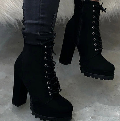 Super High Heel Large Frosted Low Boots