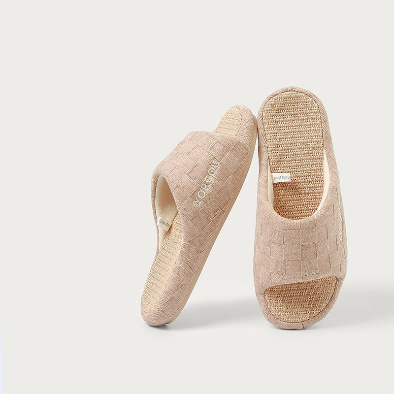 Nuevas zapatillas Yuangang, zapatillas de lino para mujer, para interior y hogar