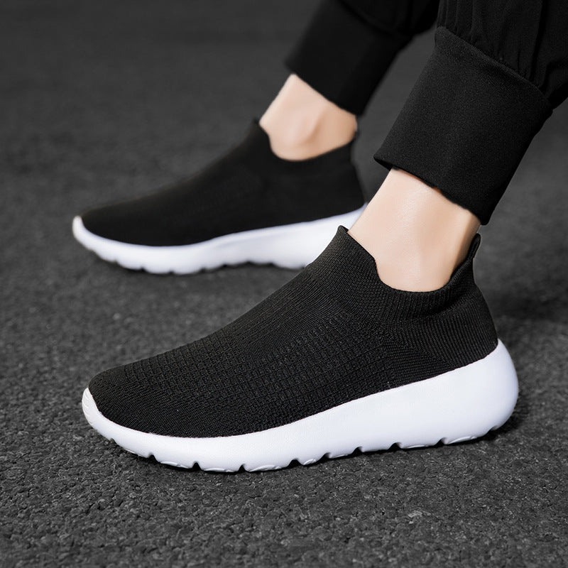 Plus Size Men's And Women's Fly-knit Sneakers Slip-on Casual Shoes