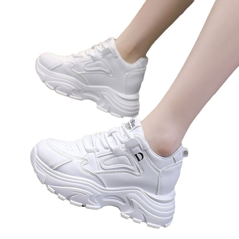 Zapatos de mujer Otoño Zapatos de tacón oculto Blancos Zapatillas de deporte femeninas