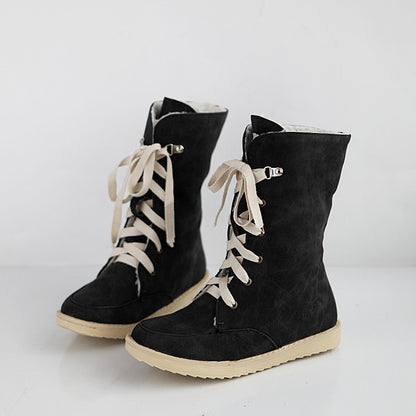 Women's Flat Casual Lace Up Boots