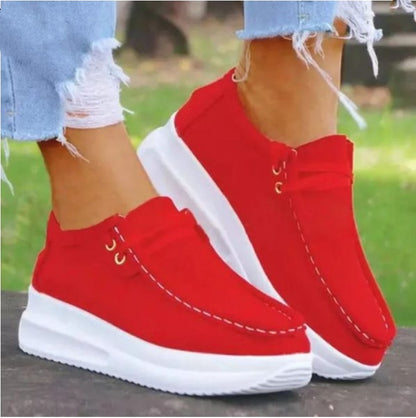 Zapatos casuales con plataforma y tacón de plataforma y cordones