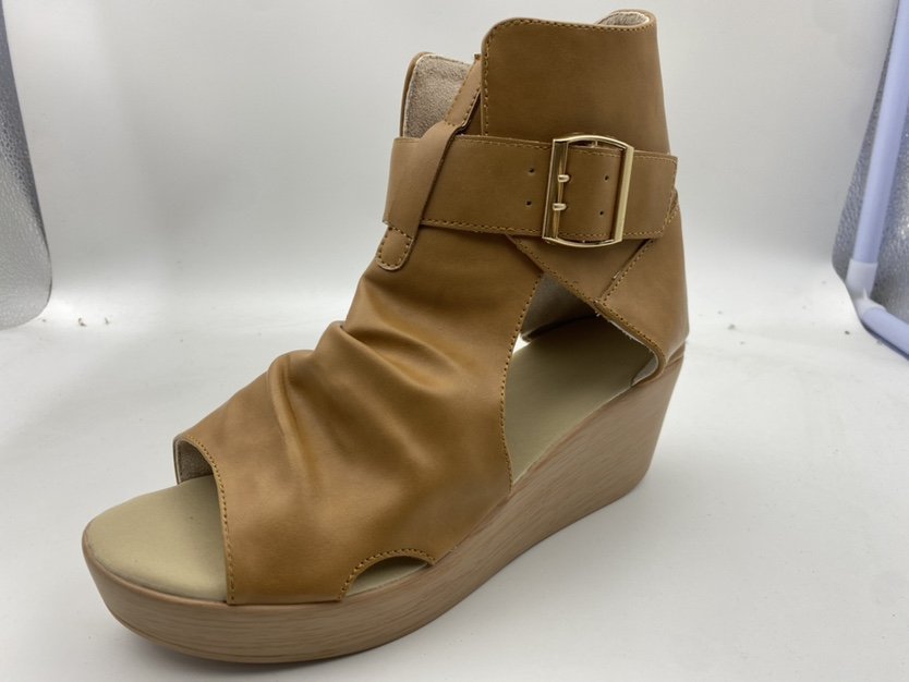 Sandals Women's Wedge Heel Platform Wrinkle Belt