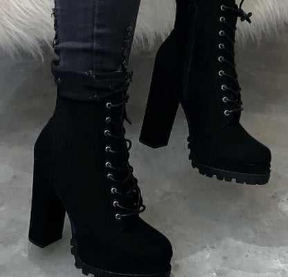 Super High Heel Large Frosted Low Boots